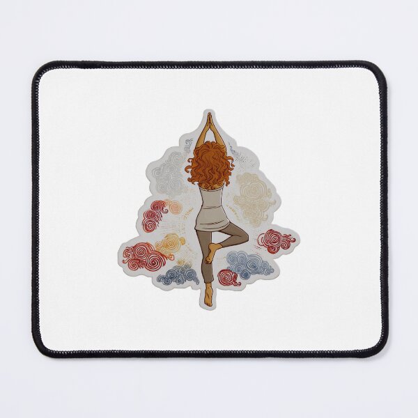 Item preview, Redhead Woman in Tree Pose — Yoga Art for Balance and Grounding designed and sold by Yogabyadeola.