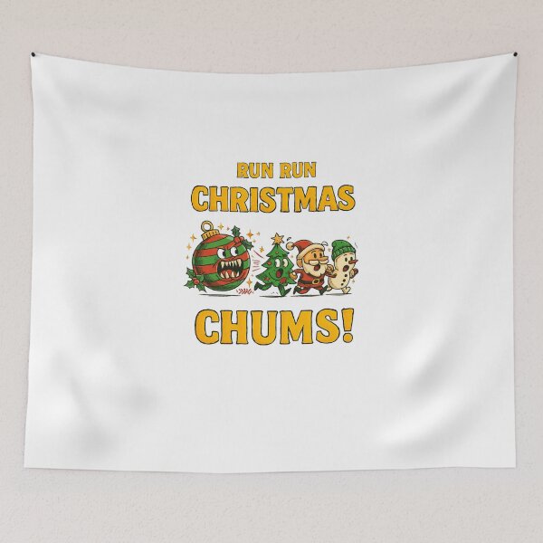 Item preview, RUN RUN! Santa, Tree & Snowman Holiday Escape Christmas Classic T-Shirt designed and sold by inkfluenceart.