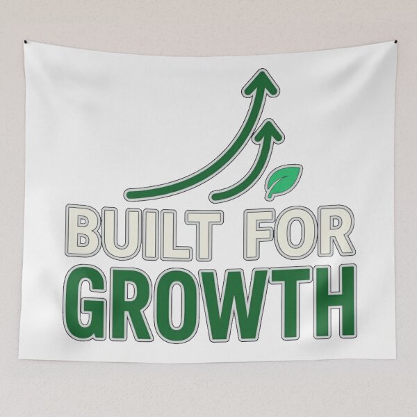 Item preview, Built for Growth – Modern Minimalist Motivation Tee Design designed and sold by abaddonmystery.