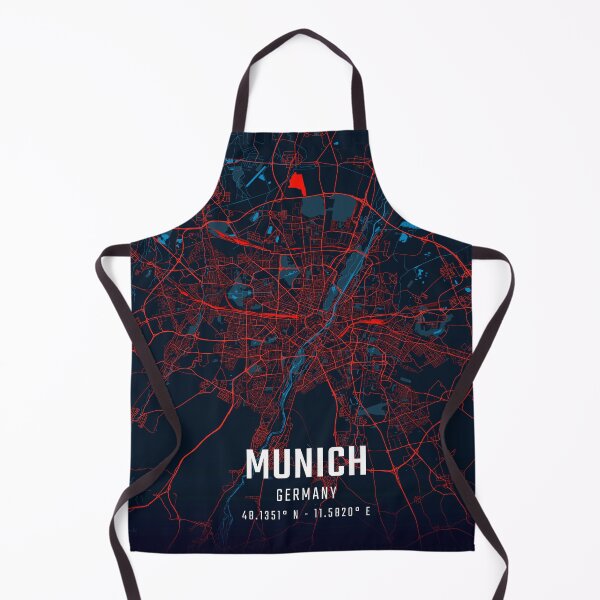 Item preview, Munich Red & Blue Minimalist Map designed and sold by HomeLivingCo.