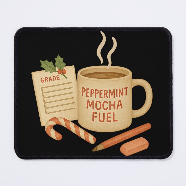 Item preview, Fueled by Peppermint Mocha and Grading Papers | Funny Teacher Christmas Coffee T-Shirt designed and sold by Just You Tee | Say It Loud, Wear It Proud.