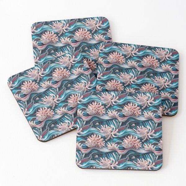 Item preview, Transformative Teal Shimmering Ocean Waves Pattern designed and sold by SketchNStyle.