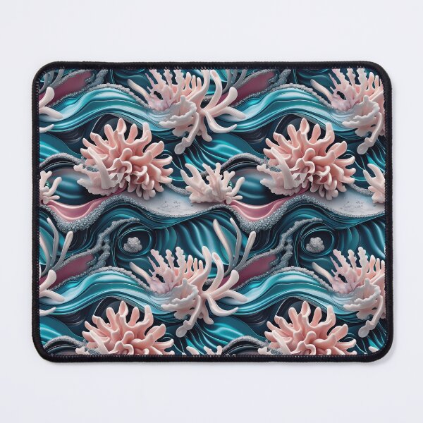 Item preview, Transformative Teal Shimmering Ocean Waves Pattern designed and sold by SketchNStyle.