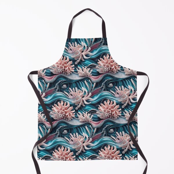 Item preview, Transformative Teal Shimmering Ocean Waves Pattern designed and sold by SketchNStyle.
