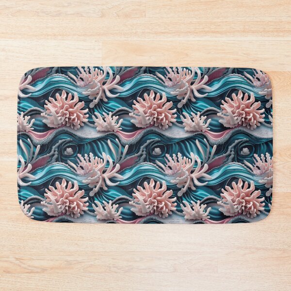Item preview, Transformative Teal Shimmering Ocean Waves Pattern designed and sold by SketchNStyle.