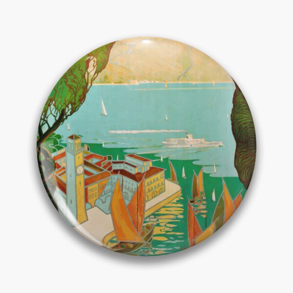 Artikelvorschau, Vintage Art Deco Reiseplakat | Gardasee | Riva | A M R Simeoni | Stil der 1920er Jahre | Kräftige Farben & geometrisches Design entworfen und verkauft von artofuniverse.