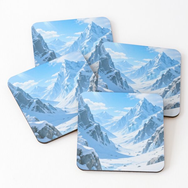 Item preview, Bright Sun Over Icy Glacier Peaks and Frozen Valley in Peaceful Blue Winter Sky designed and sold by Mimoshi ⭐⭐⭐⭐⭐.