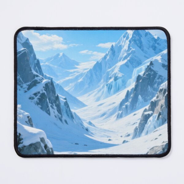 Item preview, Bright Sun Over Icy Glacier Peaks and Frozen Valley in Peaceful Blue Winter Sky designed and sold by Mimoshi ⭐⭐⭐⭐⭐.