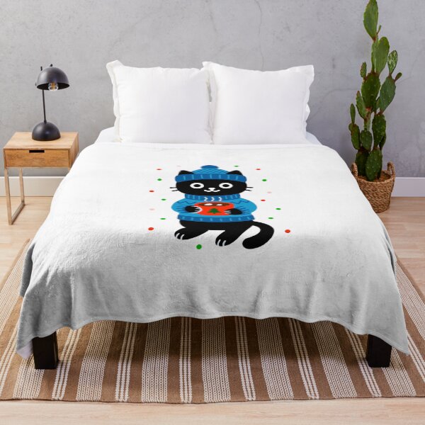 Item preview, Taza navideña de gato negro con chocolate caliente designed and sold by facegm.