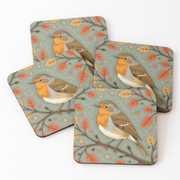 Item preview, A charming wide-eyed Robin bird perched on a branch designed and sold by Ponted.