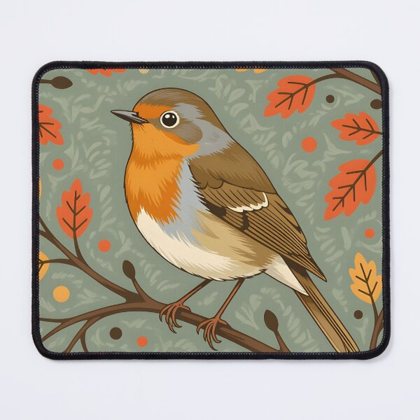 Item preview, A charming wide-eyed Robin bird perched on a branch designed and sold by Ponted.