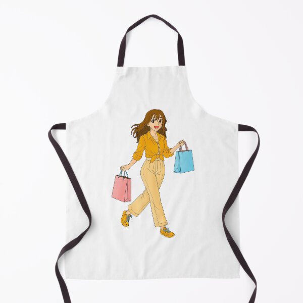Item preview, Fashion Girl Shopping Illustration in Yellow Outfit designed and sold by MooBinArt.