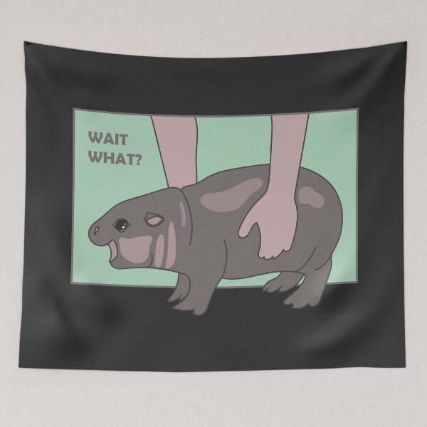Item preview, Confused Baby Hippo - Wait What? designed and sold by SKETCHYANDGRAPHIC.