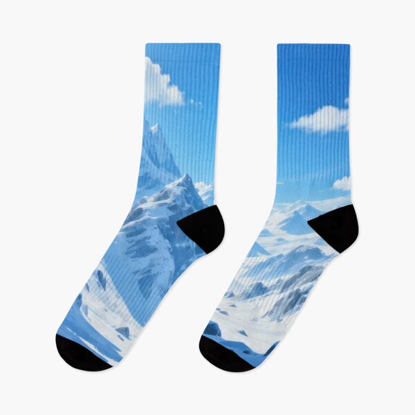 Item preview, Bright Winter Sun Over Snowy Mountain Peaks with Blue Sky and Peaceful Frozen Valley View designed and sold by Mimoshi ⭐⭐⭐⭐⭐.