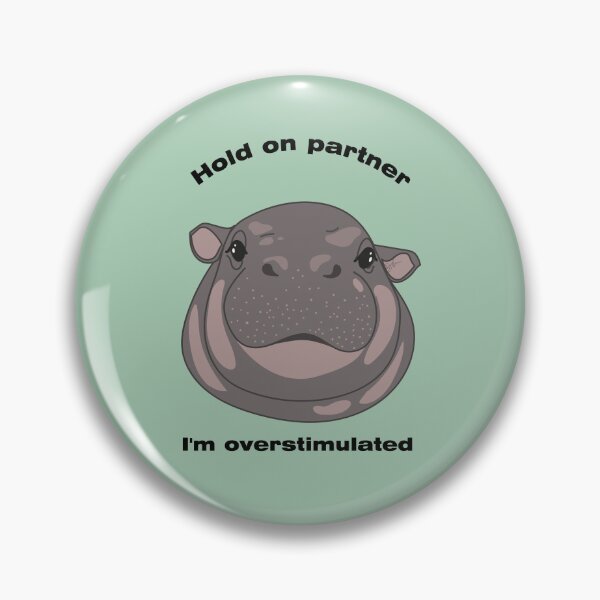 Item preview, Overstimulated Baby Hippo designed and sold by SKETCHYANDGRAPHIC.