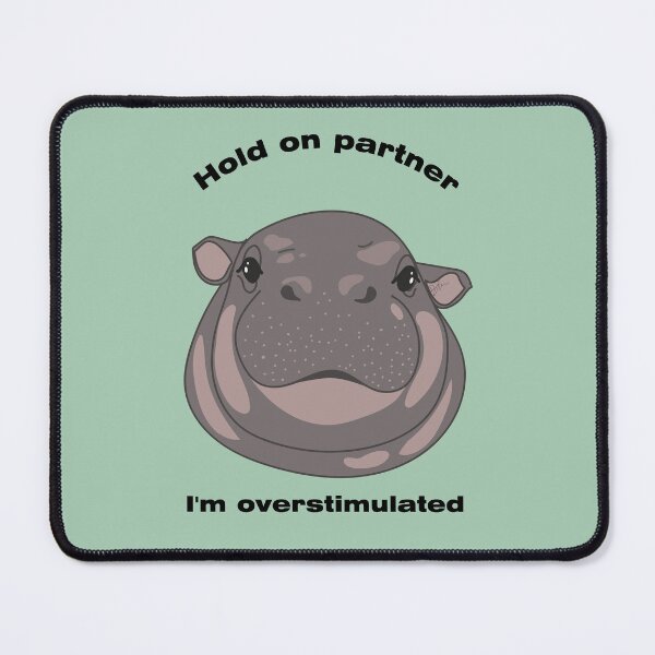 Item preview, Overstimulated Baby Hippo designed and sold by SKETCHYANDGRAPHIC.