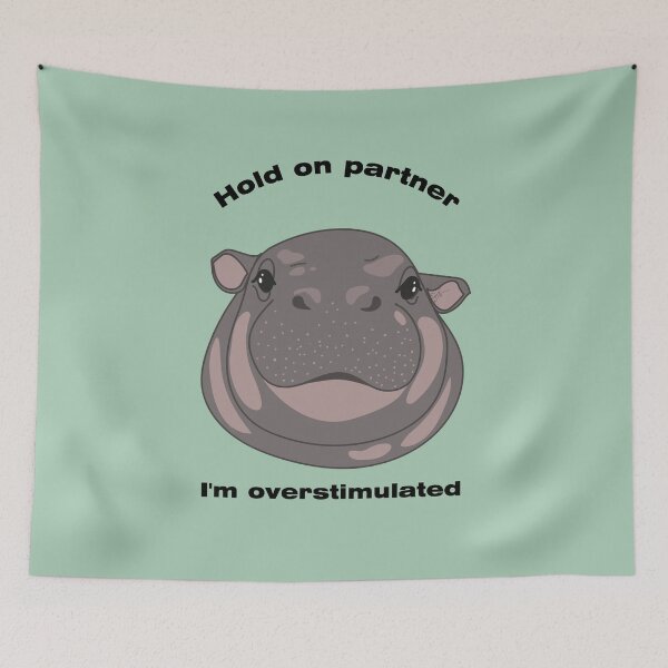 Item preview, Overstimulated Baby Hippo designed and sold by SKETCHYANDGRAPHIC.