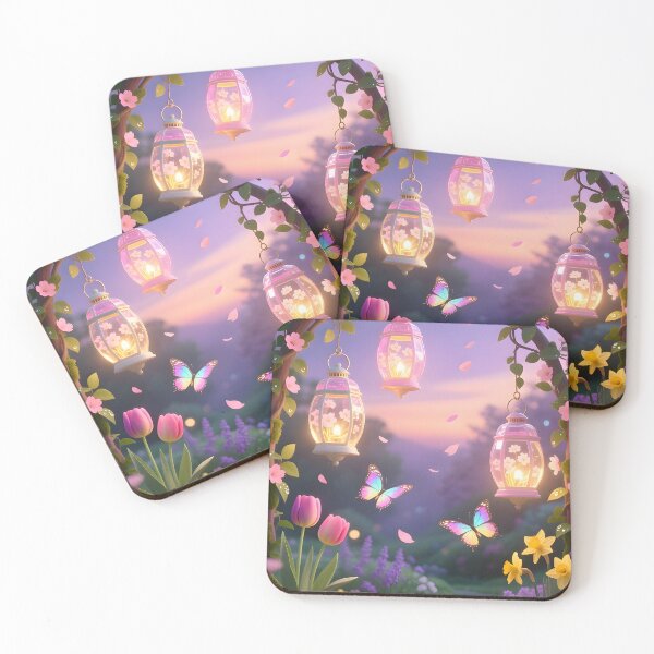 Item preview, Magical Spring Garden Lanterns – Twilight Floral Fairylight Art designed and sold by Shoppersoul.