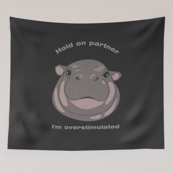 Item preview, Overstimulated Baby Hippo designed and sold by SKETCHYANDGRAPHIC.
