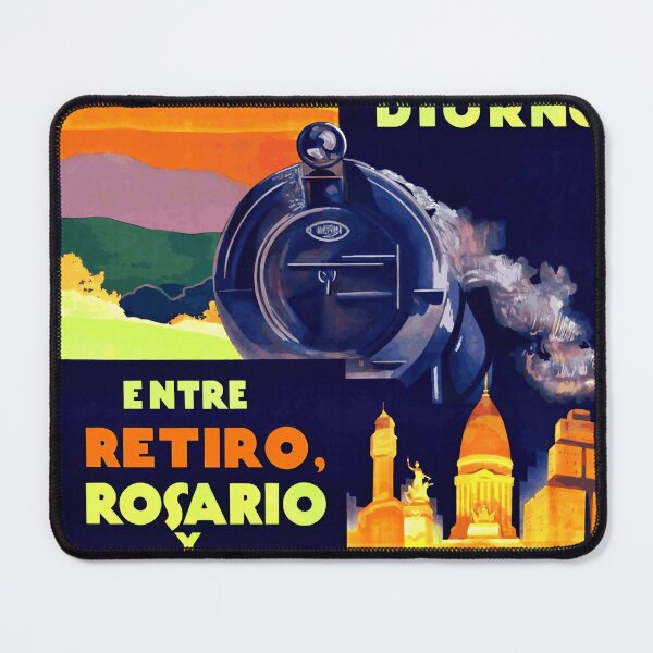 Item preview, Vintage Art Deco Train Poster | El Serrano Railway | F C Central Argentino | Retro Travel Wall Art & Cheap Trips Decor designed and sold by artofuniverse.