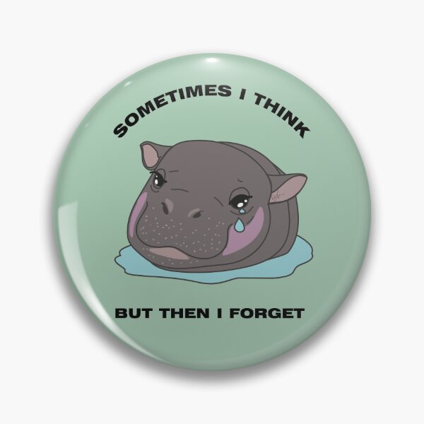 Item preview, Sad Baby Hippo - Sometimes I Think designed and sold by SKETCHYANDGRAPHIC.
