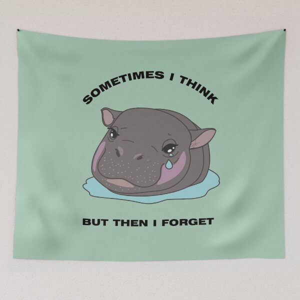 Item preview, Sad Baby Hippo - Sometimes I Think designed and sold by SKETCHYANDGRAPHIC.