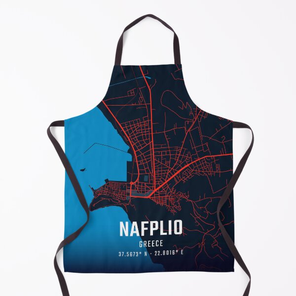 Item preview, Nafplio Red & Blue Minimalist Map designed and sold by HomeLivingCo.