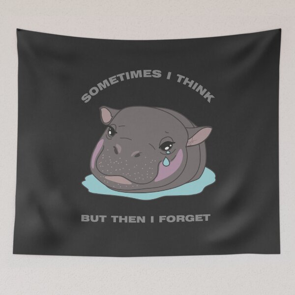 Item preview, Sad Baby Hippo - Sometimes I Think designed and sold by SKETCHYANDGRAPHIC.