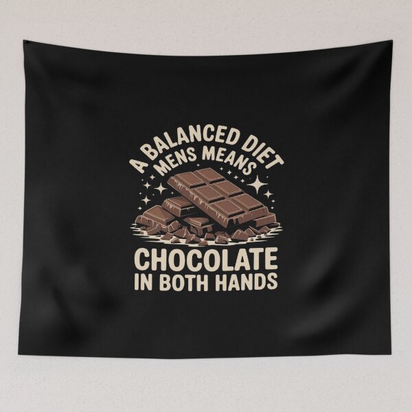 Item preview, A Balanced Diet Means Chocolate In Both Hands Cocoa Lover designed and sold by KingsLife1994.