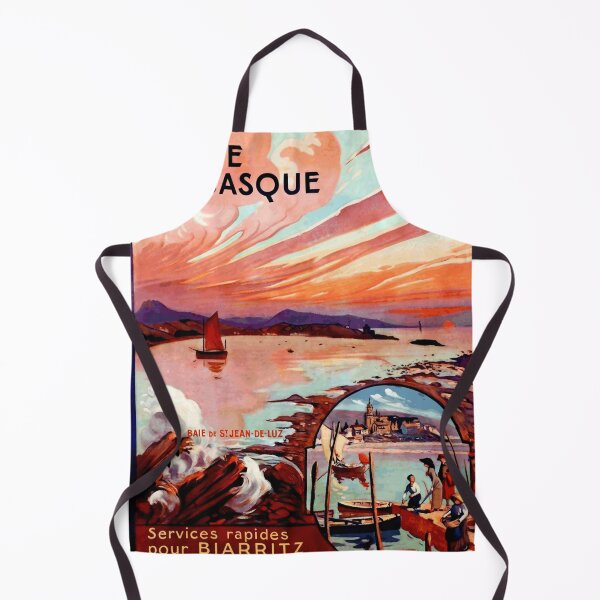 Item preview, Vintage French Travel Poster | Chemins de Fer d'Orléans | Basque Coast Art Deco | Colorful Sunset & Waves | Collectible Art designed and sold by artofuniverse.