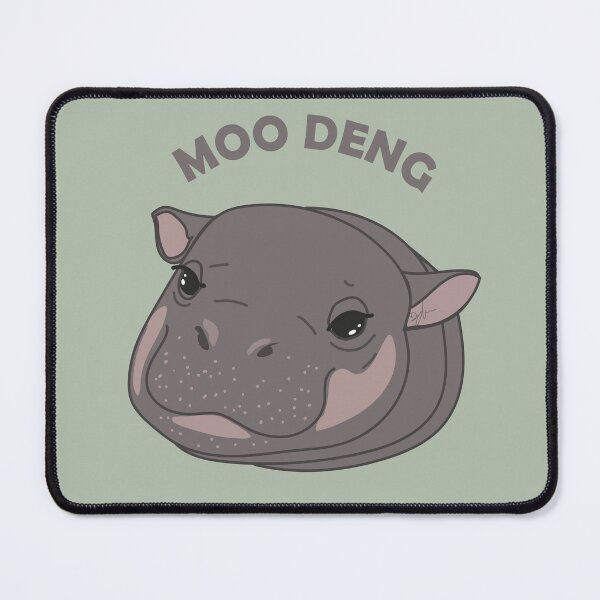 Item preview, Moo Deng Thailand's Cutest Hippo Icon! designed and sold by SKETCHYANDGRAPHIC.