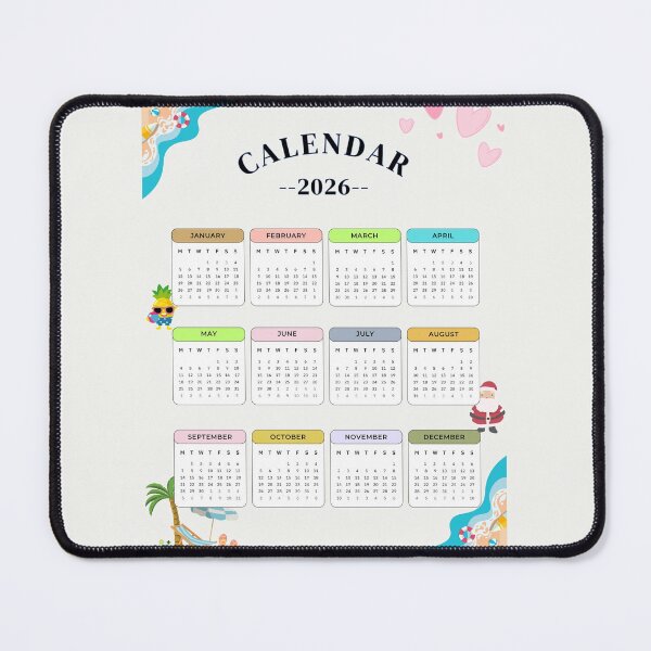 Item preview, 2026 Calendar – Colorful and Simple with Seasonal Graphics designed and sold by EmeraldeaDesign.