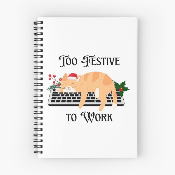 Item preview, Christmas Cat Nap on Keyboard | Funny Work from Home Holiday Design Too Festive To Work designed and sold by luckyhue.