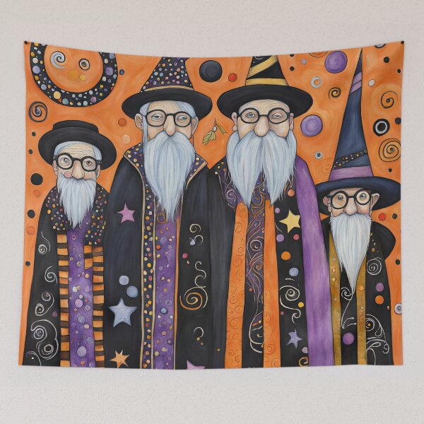 Item preview, Pensioners dressed as Wizards for Halloween designed and sold by Colin Bentham.