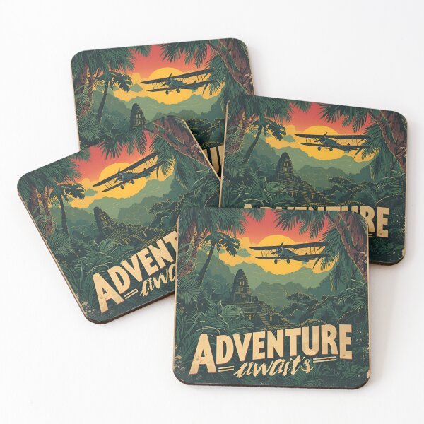 Item preview, Vintage Jungle Adventure Travel Poster designed and sold by ChicTrendz.