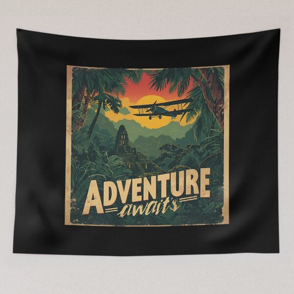 Item preview, Vintage Jungle Adventure Travel Poster designed and sold by ChicTrendz.