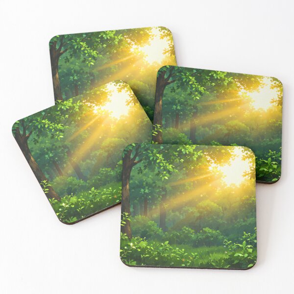 Item preview, Golden Morning Sunlight Streaming Through Lush Green Forest Leaves Creating a Peaceful and Warm Atmosphere designed and sold by Mimoshi ⭐⭐⭐⭐⭐.
