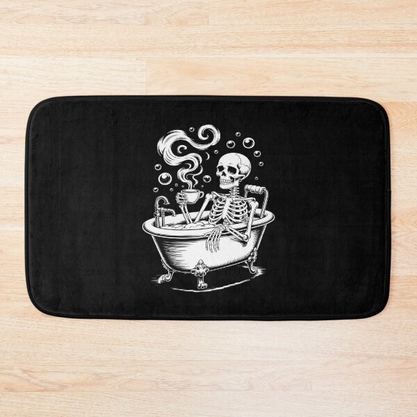 Item preview, A skeleton in a spa bubble bath drinking coffee designed and sold by petrichorsworld.