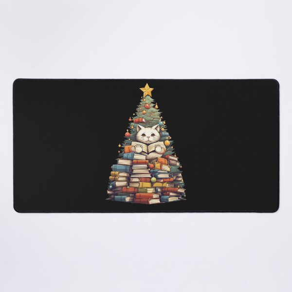 Item preview, Christmas Cat On Books Tree Cute Reading Cat  designed and sold by diyoor.