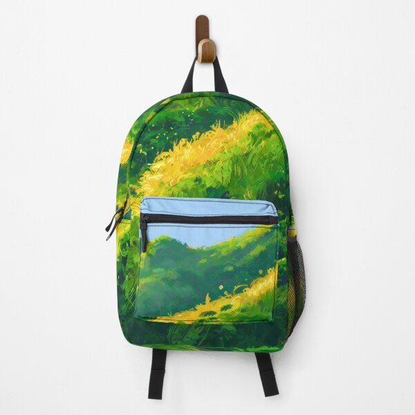 Item preview, Sunlit Green Hills Covered with Lush Grass and Wild Plants Under a Bright Blue Morning Sky designed and sold by Mimoshi ⭐⭐⭐⭐⭐.
