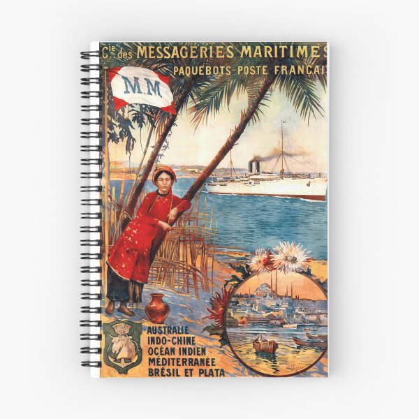 Item preview, Vintage Travel Poster | Cie des Messageries Maritimes | Exotic Destinations & Historic Steamship Routes Art Print designed and sold by artofuniverse.
