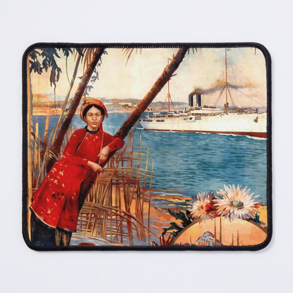 Item preview, Vintage Travel Poster | Cie des Messageries Maritimes | Exotic Destinations & Historic Steamship Routes Art Print designed and sold by artofuniverse.