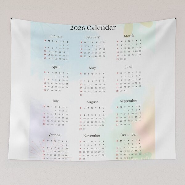 Item preview, Pastel Floral 2026 Calendar – Soft Botanical Yearly Design designed and sold by EmeraldeaDesign.