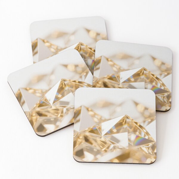 Item preview, Golden Diamond Facets Reflecting Light with Prism Rainbow Highlights and Elegant Geometric Precision designed and sold by Mimoshi ⭐⭐⭐⭐⭐.
