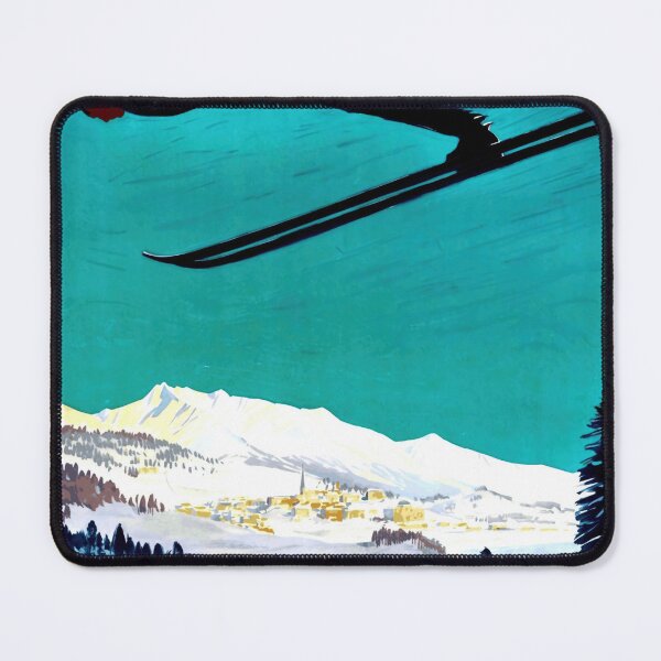 Item preview, Vintage St. Moritz Poster | Art Deco Travel Print | 1920s Ski Resort Art | Engadin Valley Wall Decor & Swiss Poster designed and sold by artofuniverse.