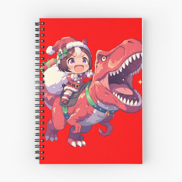 Item preview, Special Week Santa Riding T-Rex Uma Musume Pretty Derby Anime Chibi designed and sold by TorbenKuhano.