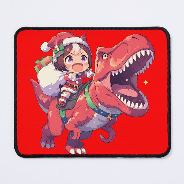 Item preview, Special Week Santa Riding T-Rex Uma Musume Pretty Derby Anime Chibi designed and sold by TorbenKuhano.
