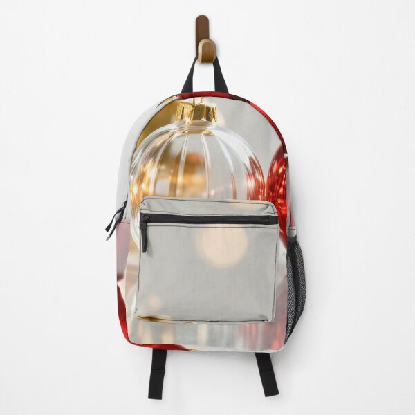 Item preview, Red, Gold, and Clear Christmas Baubles with Soft Reflections on White Surface and Warm Bokeh Lights designed and sold by Mimoshi ⭐⭐⭐⭐⭐.