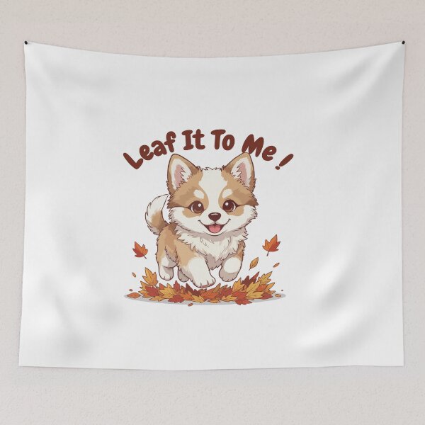 Item preview, Leaf It To Me Icelandic Sheepdog Dog Running in Fall Leaves Cute Autumn designed and sold by The Real Life Symphony.