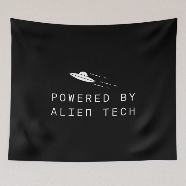 Item preview, Powered By Alien Tech – UFO Humor Sci-Fi designed and sold by TeeJungleStudio.
